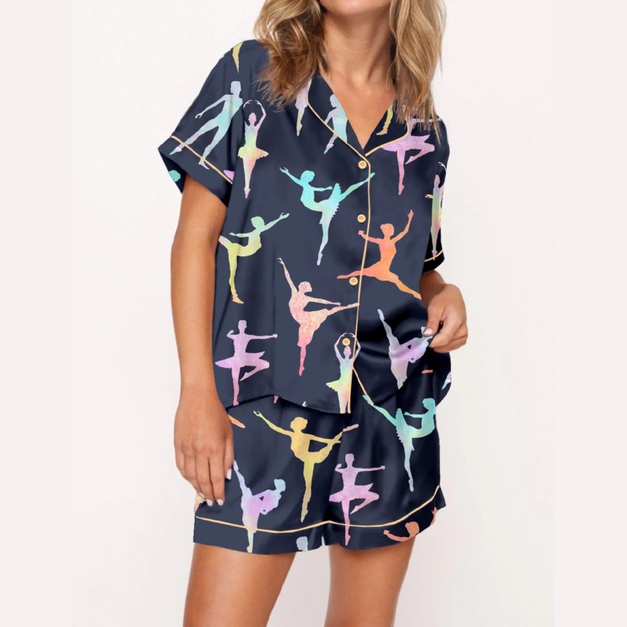 Ballet Dancer Silky Satin Pajama Set Ballet Dancer Silky Satin Pajama Set