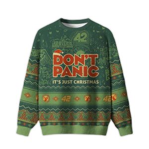 2025 Don’t Panic It’s Just Christmas Ugly Christmas Sweater