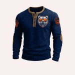 Bears Football Skyline Print Henley Top