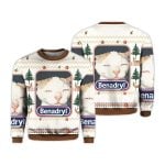 Benadryl Cat Meme Christmas Ugly Sweater