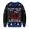 Bills Deadpool The Other Jolly Guy In A Blue Suit Christmas Ugly Sweater