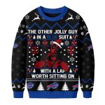 Bills Deadpool The Other Jolly Guy In A Blue Suit Christmas Ugly Sweater