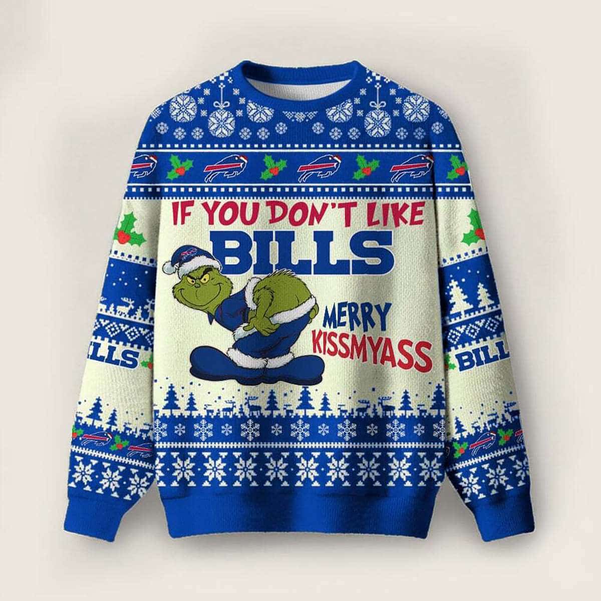 Bills Grnch Merry Kissmyass Ugly Sweater Bills Grnch Merry Kissmyass Ugly Sweater