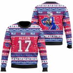 Bills Josh Allen 17 Ugly Christmas Sweater