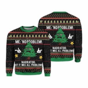 2025 Christmas Tree Me No Problemo Ugly Sweater