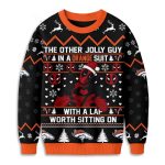 Broncos Deadpool The Other Jolly Guy In A Orange Suit Christmas Ugly Sweater