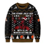 Browns Deadpool The Other Jolly Guy In A Brown Suit Christmas Ugly Sweater