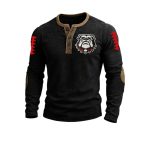 Bulldogs Football Football Print Henley Top