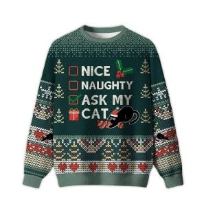 2025 The Cat’s Christmas List Ugly Christmas Sweater