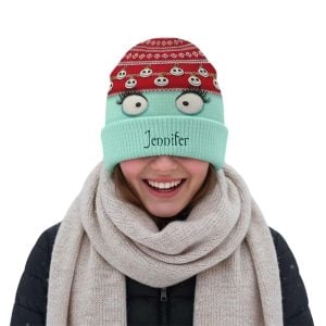 Personalized Snowman Face Christmas Nightmare Beanie Hat