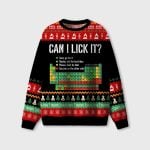 Can I Lick It Funny Science Teacher Ugly Christmas Sweater