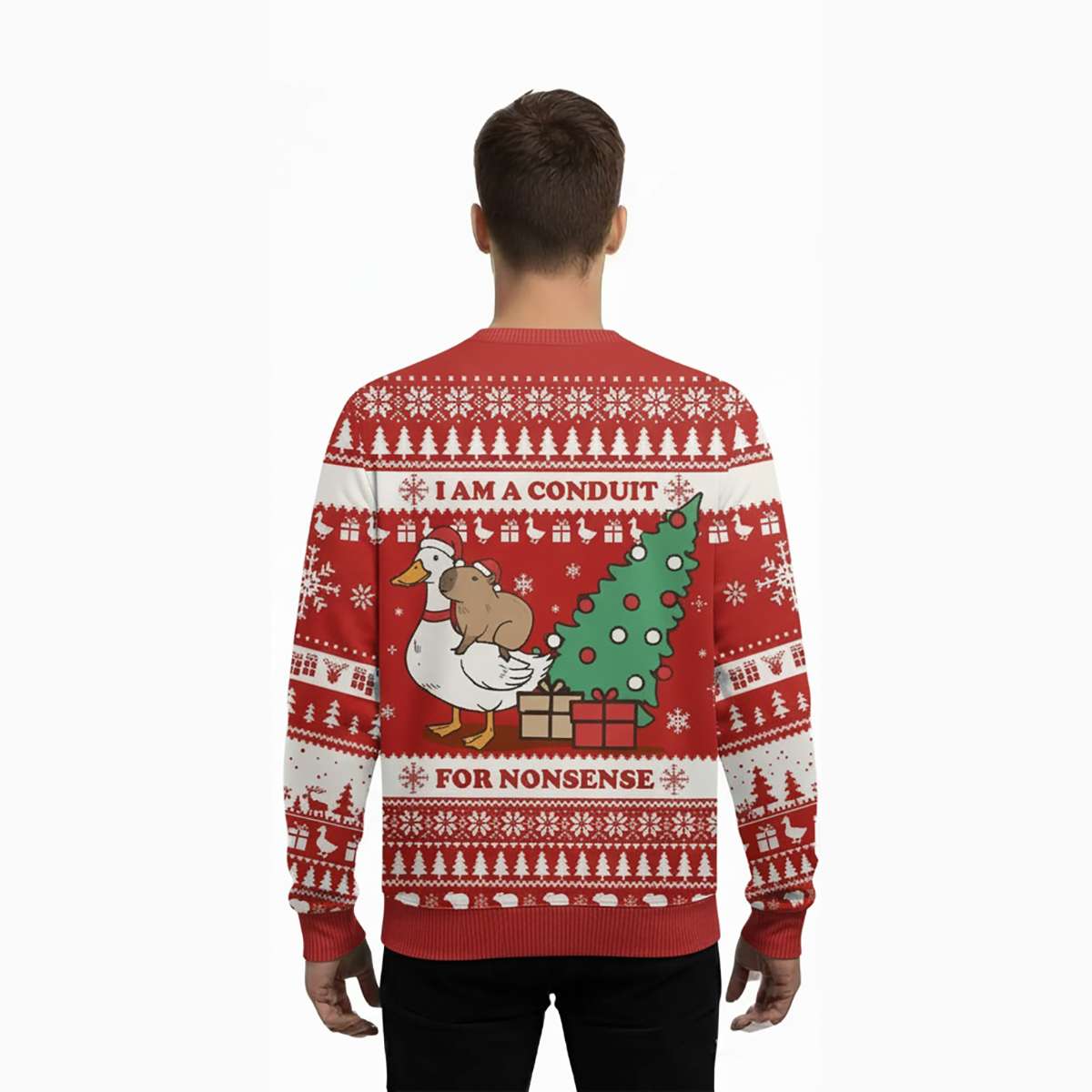 2025 Capy I Am A Conduit For Nonsense Ugly Christmas Sweater 2025 Capy I Am A Conduit For Nonsense Ugly Christmas Sweater