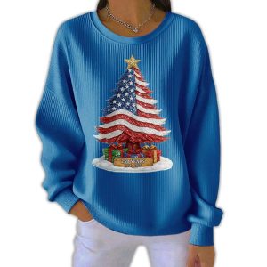 Retro Patriotic Christmas US 250 Years 1776-2026 Print Sweatshirt 4 Retro Patriotic Christmas US 250 Years 1776 2026 Print Sweatshirt4