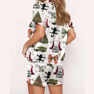 You Serious Clark Christmas Silky Satin Pajama Set1