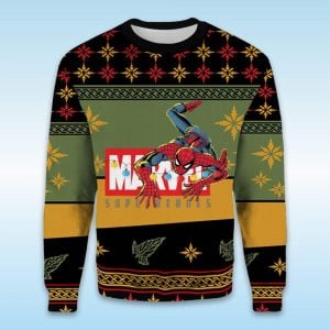 Marvel Superhero Spider Man Ugly Christmas Sweater 1 Marvel Superhero Spider Man Ugly Christmas Sweater1
