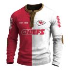 Chiefs Est 1960 Split Henley Long Sleeve Shirt