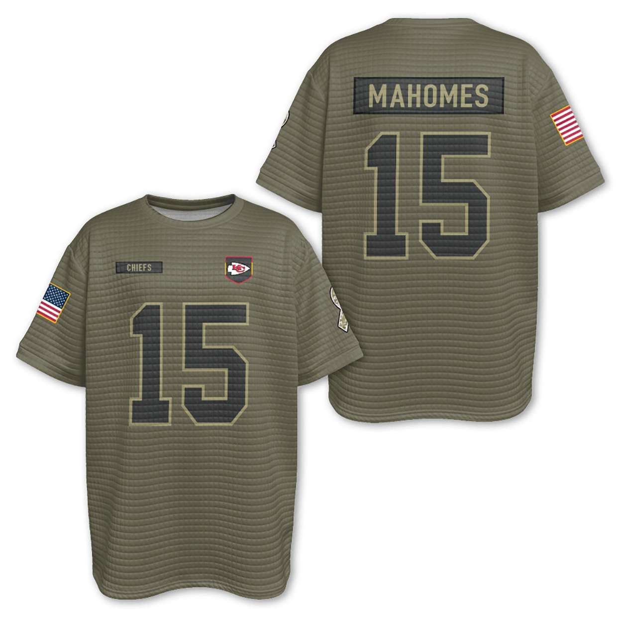 Chiefs Patrick Mahomes 15 Waffle T-shirt Chiefs Patrick Mahomes 15 Waffle T-shirt