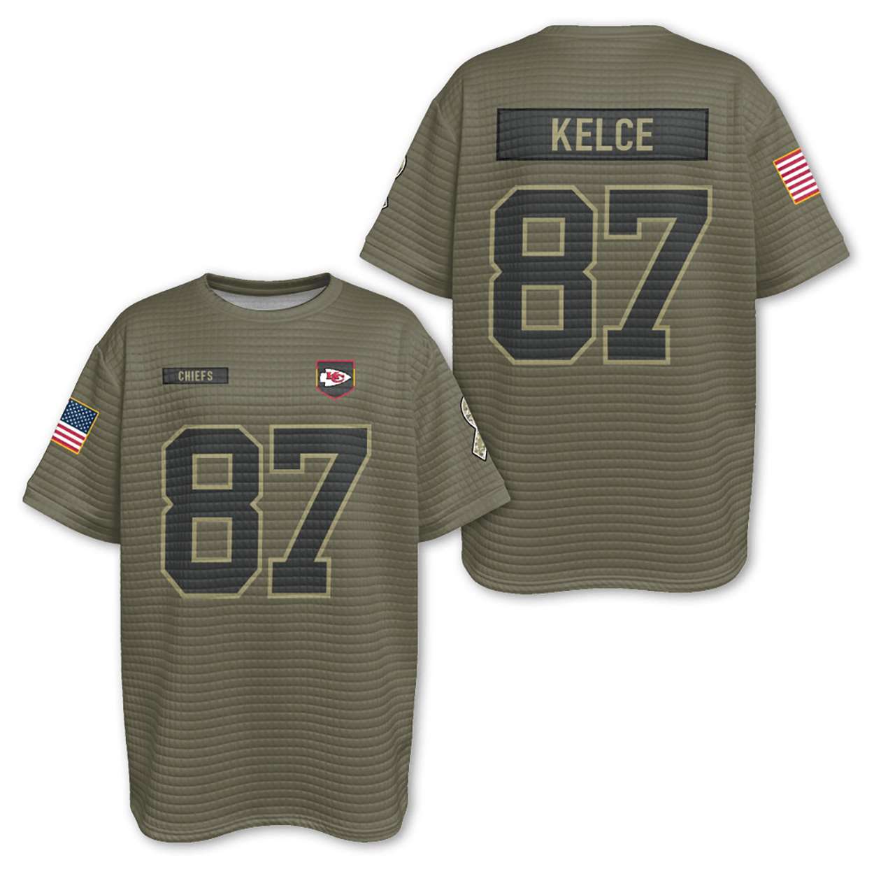 Chiefs Travis Kelce 87 Waffle T-shirt Chiefs Travis Kelce 87 Waffle T-shirt