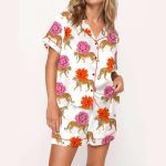 Chinoiserie Cheetah Silky Satin Pajama Set