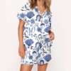Chinoiserie Floral Bobs Burgers Silky Satin Pajama Set