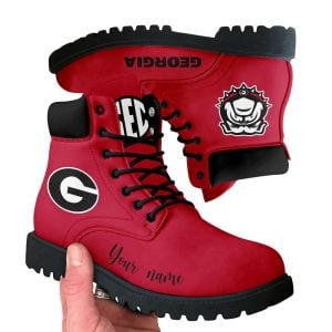 Personalized Bulldogs Football Leather Boots1