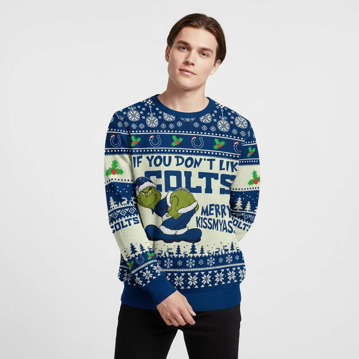 Colts Grnch Merry Kissmyass Ugly Sweater Colts Grnch Merry Kissmyass Ugly Sweater