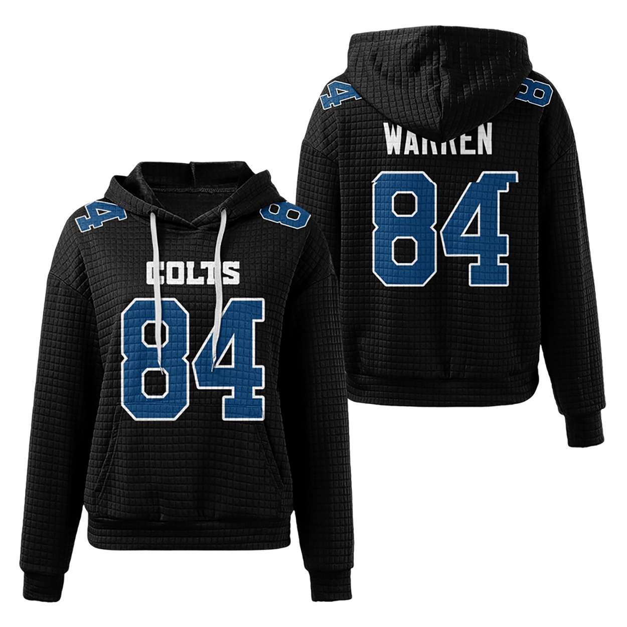 Colts Tyler Warren 84 Waffle Hoodie Colts Tyler Warren 84 Waffle Hoodie