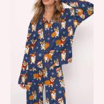 Corgi Christmas Silky Satin Pajama Set