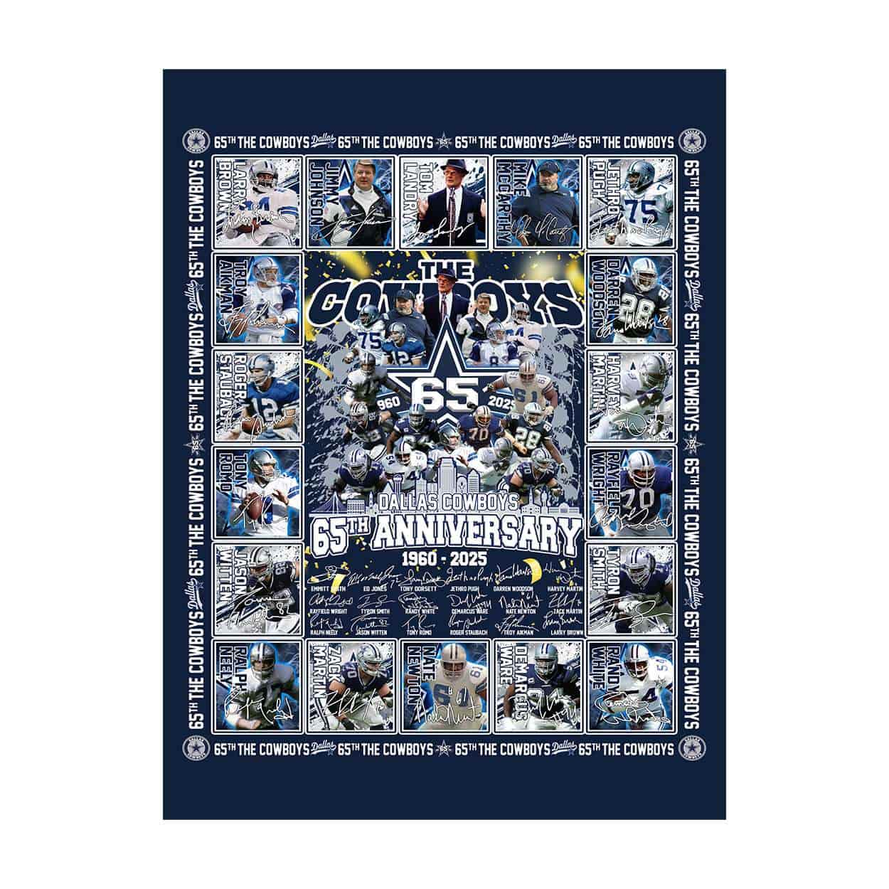 Cowboys 65th Anniversary 1960 2025 Blanket 1 Cowboys 65th Anniversary 1960 2025 Blanket