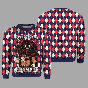 Krampus Grabs Children Christmas Ugly Sweater 2
