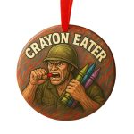 Crayon Eater Patriotic Veterans Art Ornament