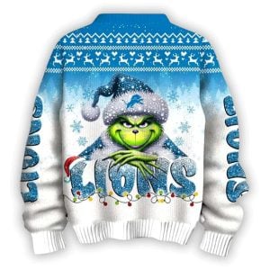 2025 Lions x The Grnch Christmas Edition Ugly Sweater1