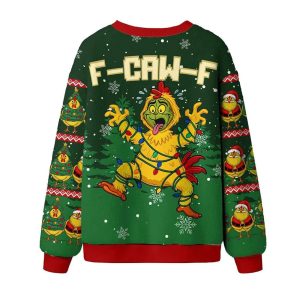 F Caw F Chicken Ugly Christmas Sweater1