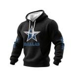 Dallas Football Print Waffle Hoodie Sweatshirt