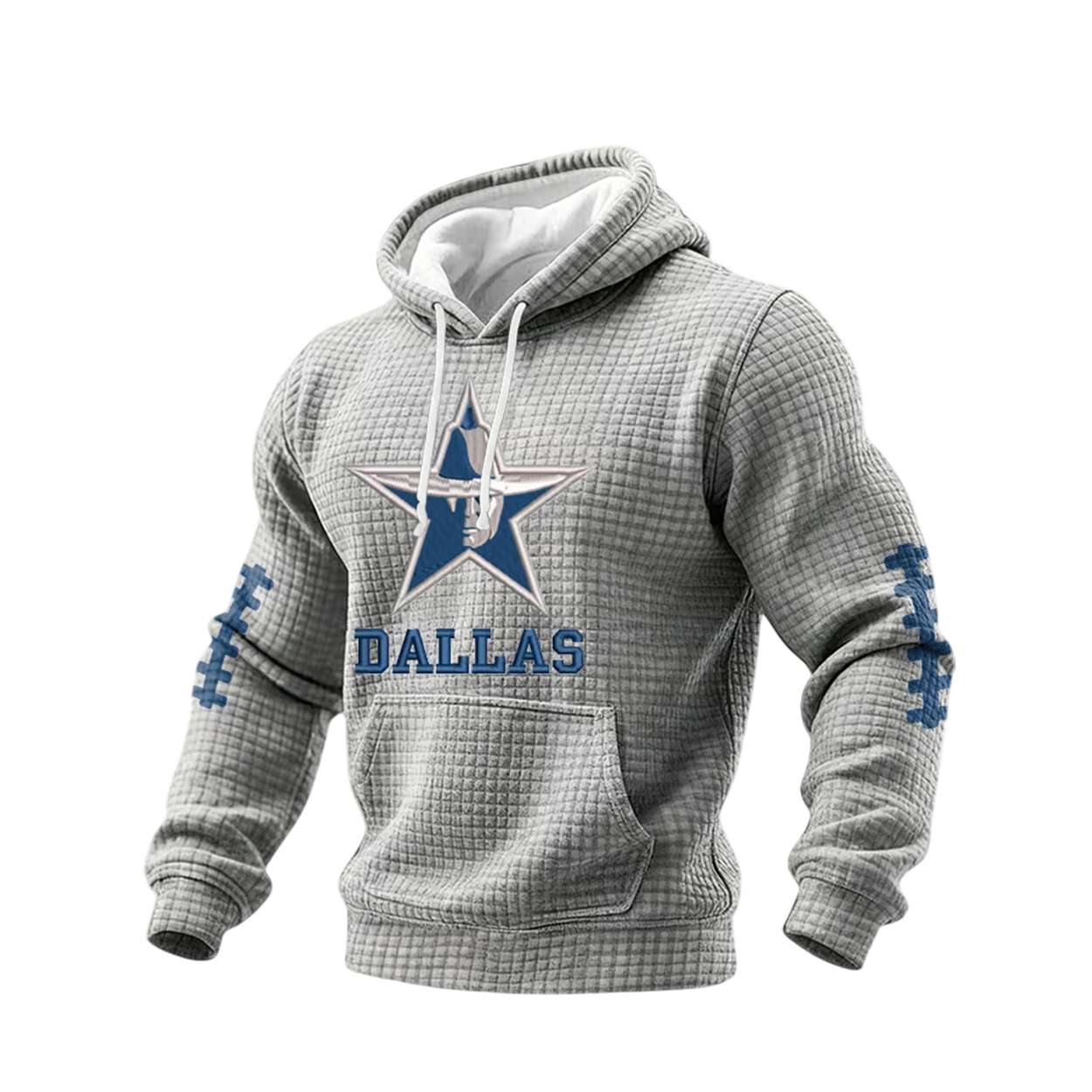 Dallas Football Print Waffle Hoodie Sweatshirt Dallas Football Print Waffle Hoodie Sweatshirt