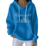 Detroit Football Skyline Pit Striped Hoodie