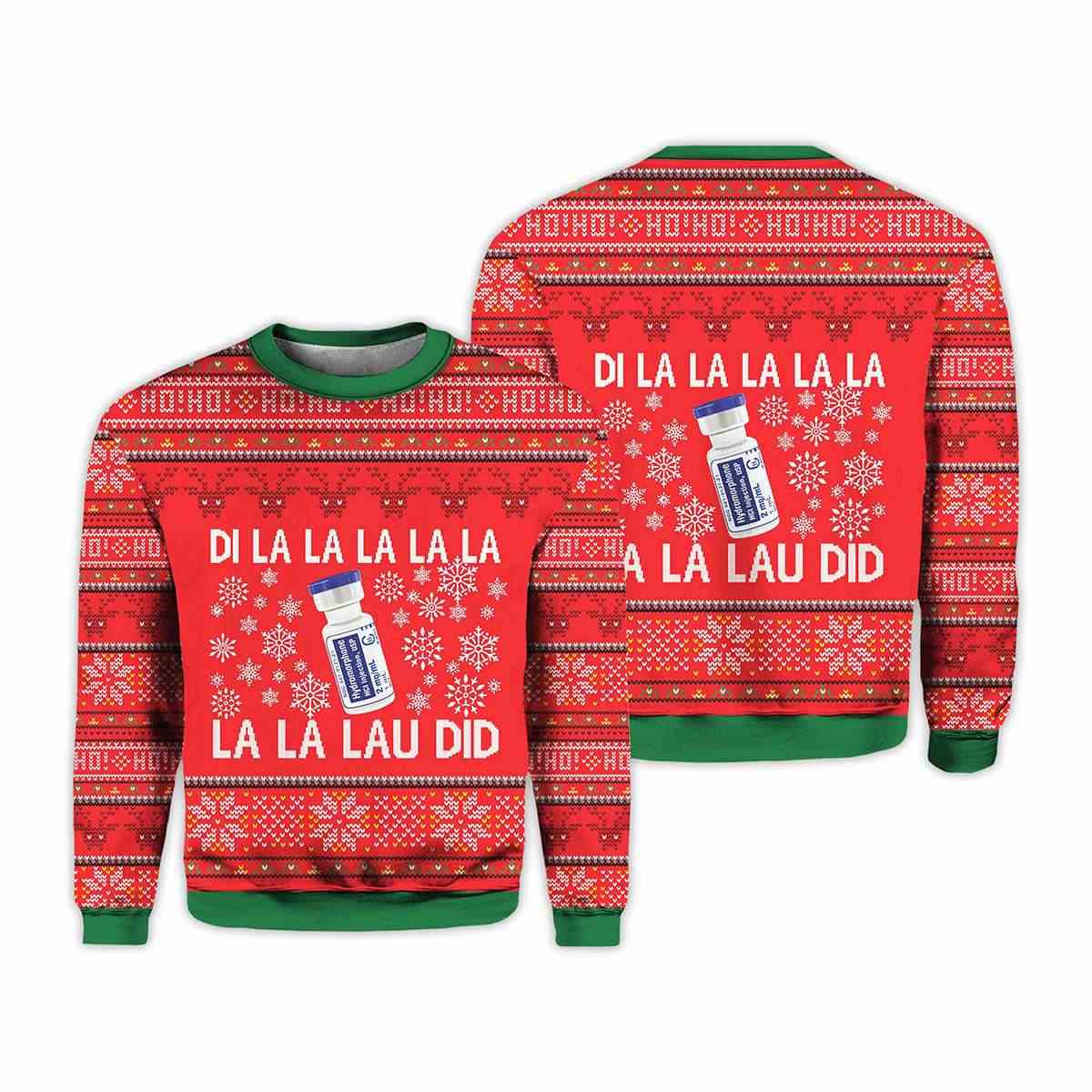 Di La La La Lau Did Nurse Ugly Christmas Sweater 1 Di La La La Lau Did Nurse Ugly Christmas Sweater
