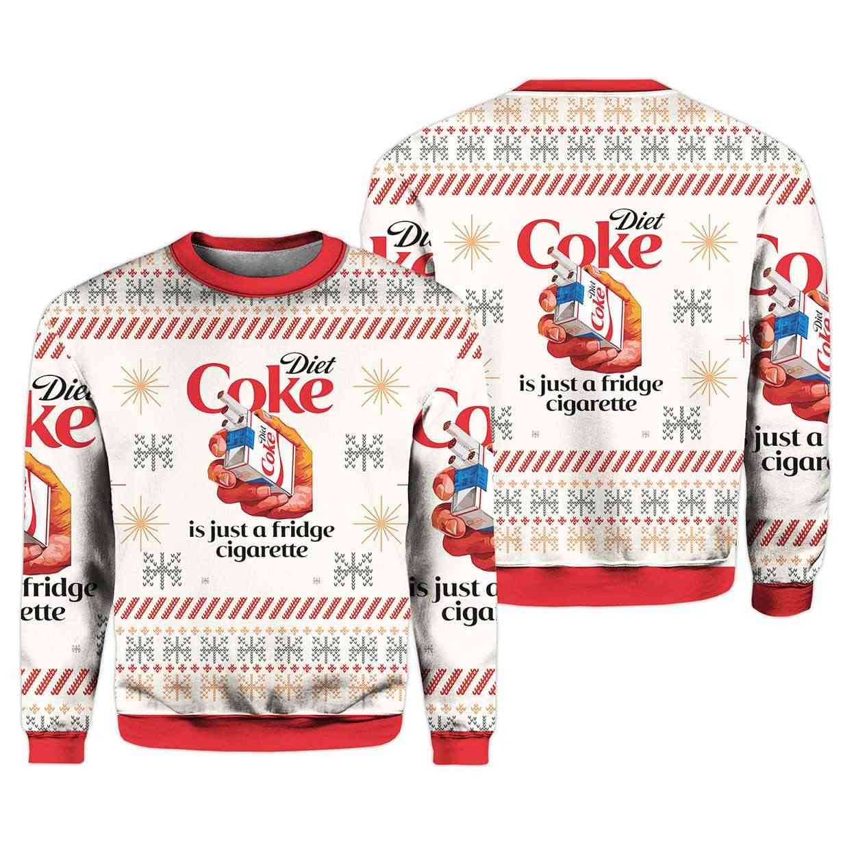 Diet Coke Is Just A Fridge Cigarette Christmas Ugly Sweater 1 Diet Coke Is Just A Fridge Cigarette Christmas Ugly Sweater