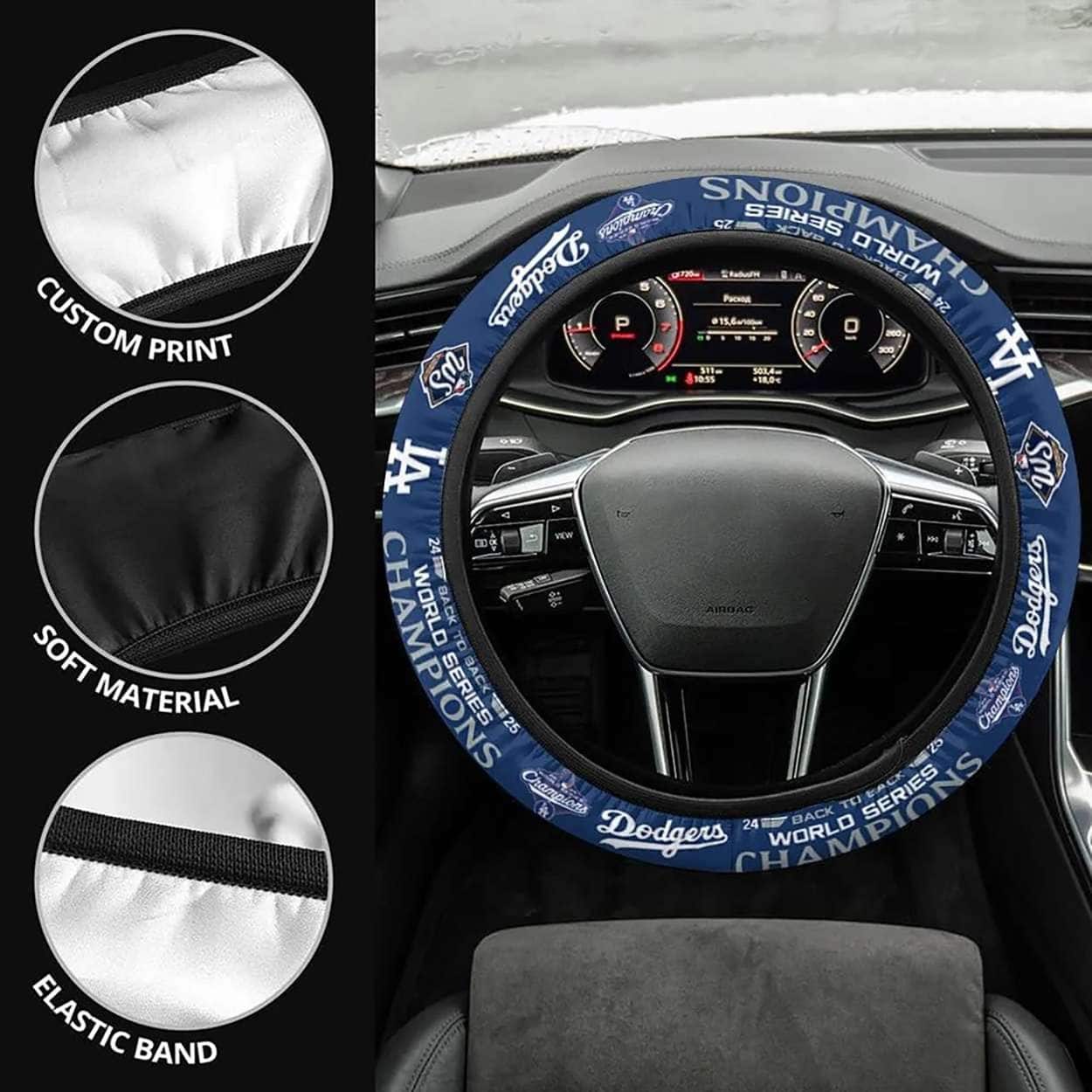Dodgers 2025 World Series Champions Steering Wheel Cover Dodgers 2025 World Series Champions Steering Wheel Cover