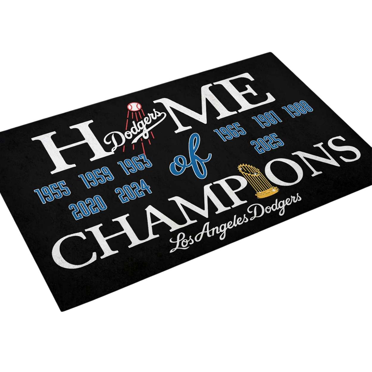 Dodgers 9X World Series Home of Champions Doormat Dodgers 9X World Series Home of Champions Doormat