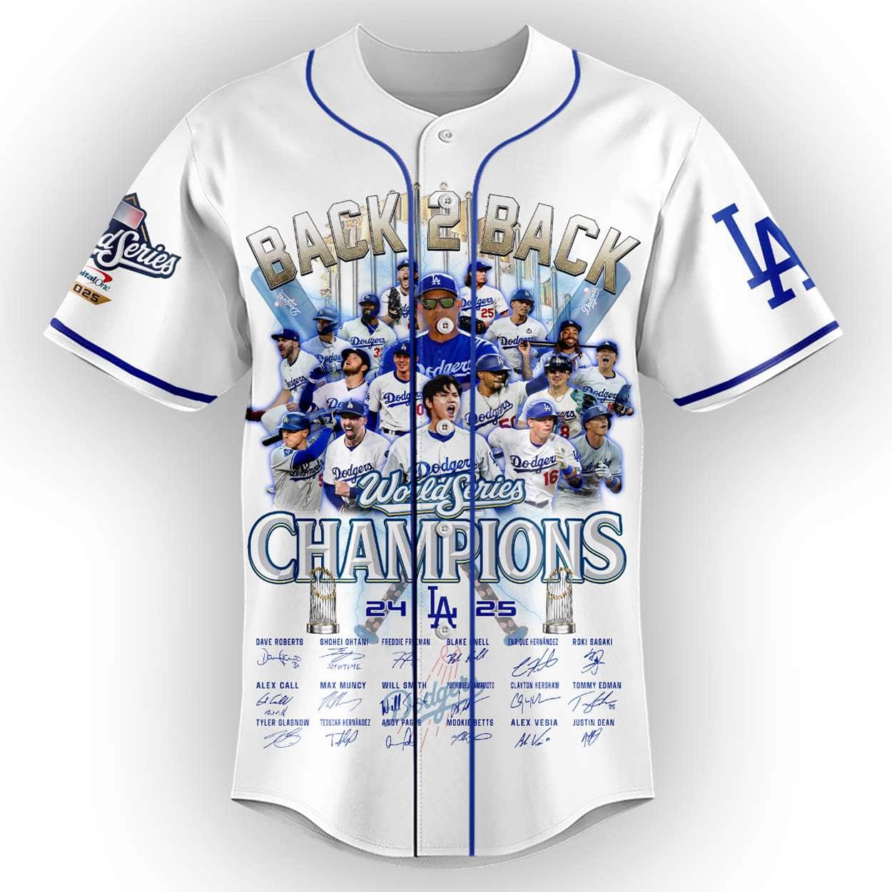 Dodgers Back 2 Back 2024-2025 World Series Baseball Jersey Dodgers Back 2 Back 2024-2025 World Series Baseball Jersey