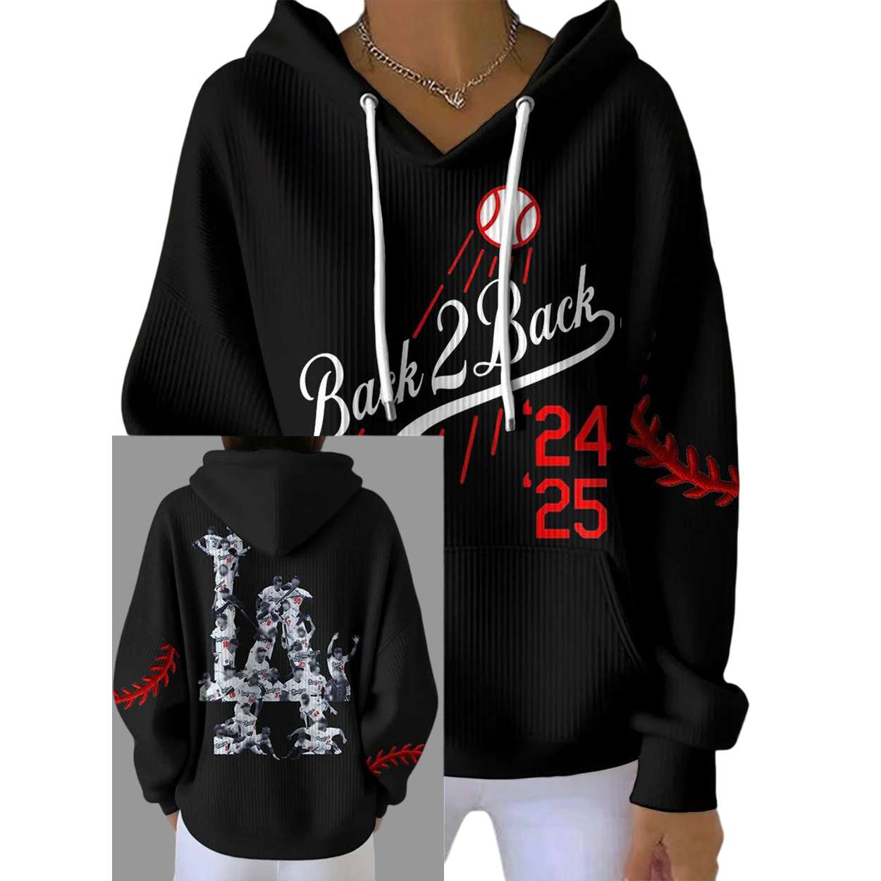 Dodgers Back 2 Back World Series Champions 2025 Pit Striped Hoodie Dodgers Back 2 Back World Series Champions 2025 Pit Striped Hoodie
