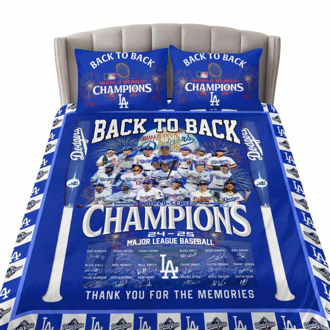 Dodgers Back To Back World Series 2025 Champions Bedding Set Dodgers Back To Back World Series 2025 Champions Bedding Set
