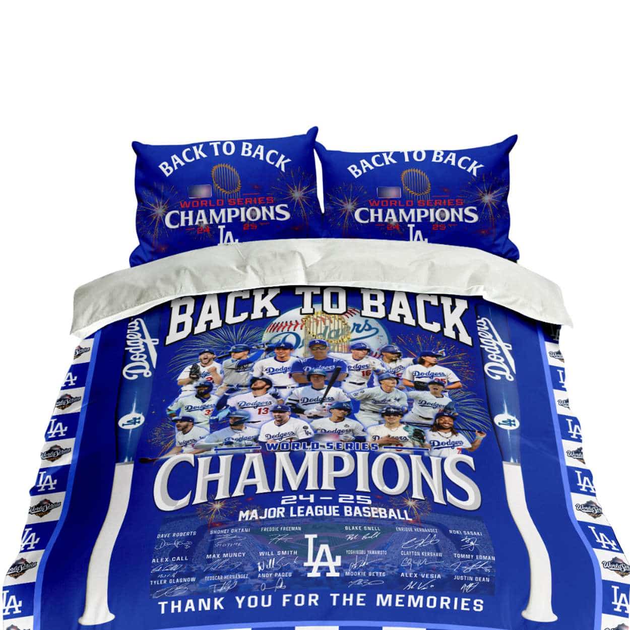 Dodgers Back To Back World Series 2025 Champions Bedding Set Dodgers Back To Back World Series 2025 Champions Bedding Set