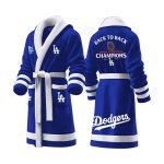 Dodgers Back To Back World Series Champions 2025 Fleece Bathrobe