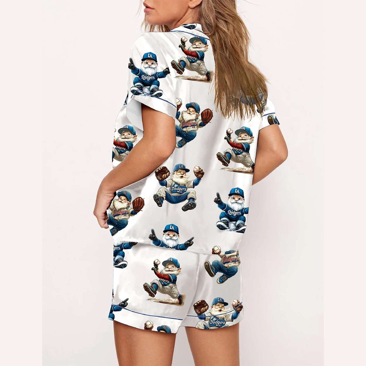 Dodgers Baseball Christmas Gnome Pajama Set Dodgers Baseball Christmas Gnome Pajama Set