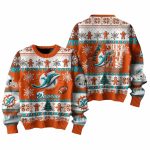 Dolphins They Not Like Us Christmas Ugly Sweater
