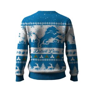 2025 Lions Reindeer Christmas Tree Pattern Ugly Sweater1