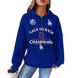 Dodgers Back To Back World Series 2025 Champions Waffle Hoodie