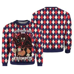 Krampus Grabs Children Christmas Ugly Sweater
